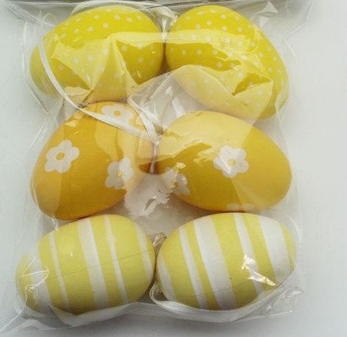 Vajíčka závěs plast S 6 žlutá